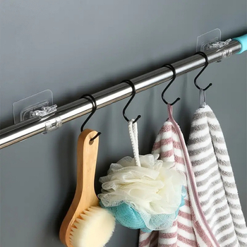 Teleskopinis strypo fiksavimo klips užuolaidoms be gręžimo – PVC, vienas kabliukas, modernus minimalistinis stilius, XD-TOPQC