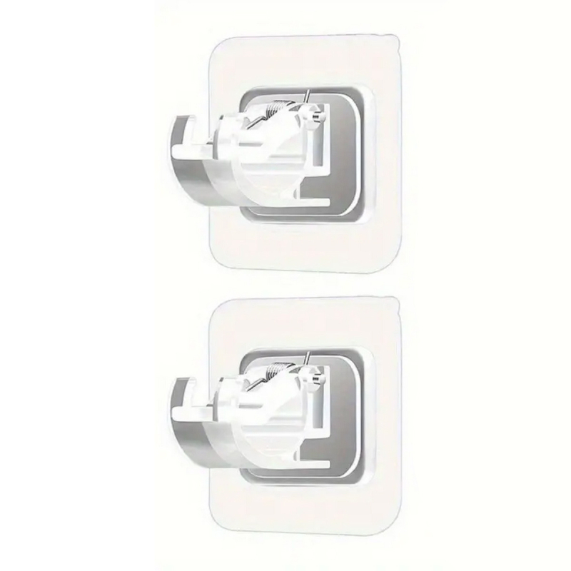 Teleskopinis strypo fiksavimo klips užuolaidoms be gręžimo – PVC, vienas kabliukas, modernus minimalistinis stilius, XD-TOPQC