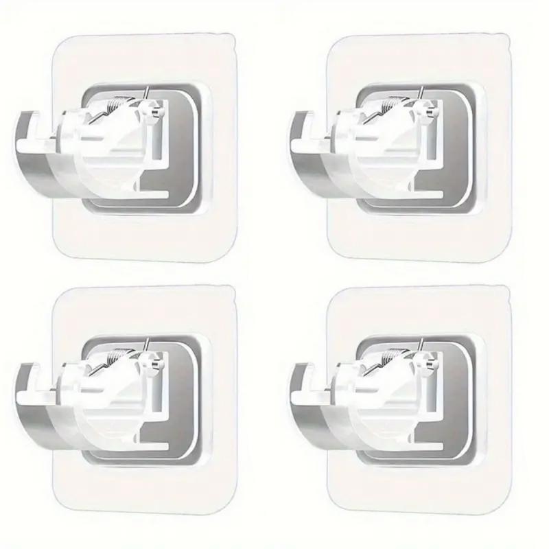 Teleskopinis strypo fiksavimo klips užuolaidoms be gręžimo – PVC, vienas kabliukas, modernus minimalistinis stilius, XD-TOPQC