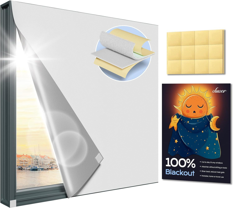 Enterprise Rui dengta audinio užuolaida, sidabro danga, 100% visiškas užtamsinimas, nešiojama kelioninė užuolaida, šiuolaikinis minimalistinis dizainas