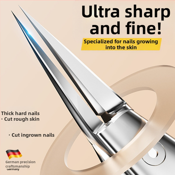 Ανοξείδωτο εργαλείο περιποίησης νυχιών με ψαλίδι για πετσάκια и πλάγιο εργαλείο για αυλακώσεις νυχιών — κεκλιμένο στόμα, φορητό οικιακό εργαλείο μανικιούρ