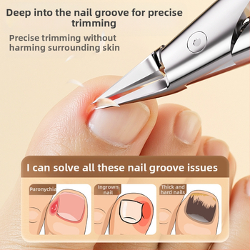 Ανοξείδωτο εργαλείο περιποίησης νυχιών με ψαλίδι για πετσάκια и πλάγιο εργαλείο για αυλακώσεις νυχιών — κεκλιμένο στόμα, φορητό οικιακό εργαλείο μανικιούρ