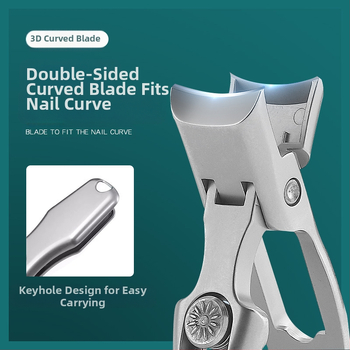 Νυχοκοπτικό από ανοξείδωτο ατσάλι με μεγάλο άνοιγμα και επίπεδη άκρη, καθαρό βάρος 41 g, σετ 200 τεμάχια