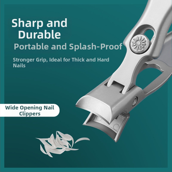 Νυχοκοπτικό από ανοξείδωτο ατσάλι με μεγάλο άνοιγμα και επίπεδη άκρη, καθαρό βάρος 41 g, σετ 200 τεμάχια