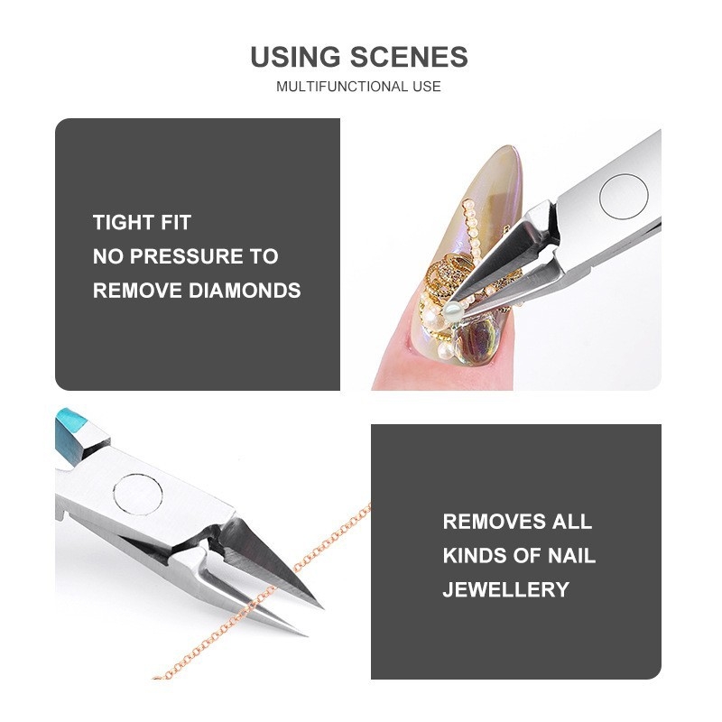 Klešta za nokte od nehrđajućeg čelika - prijenosni kućni alat za nokte, žljeb za nokte, ravna i nagnuta usta