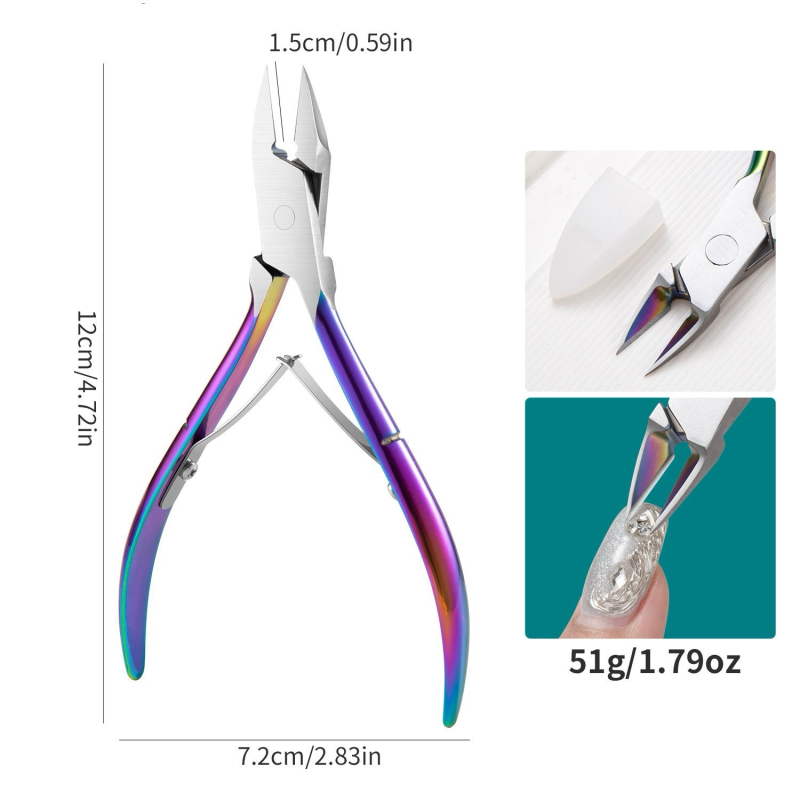 Klešta za nokte od nehrđajućeg čelika - prijenosni kućni alat za nokte, žljeb za nokte, ravna i nagnuta usta
