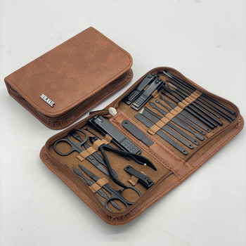 Junicorn Σετ περιποίησης νυχιών 26 τεμάχια από ανοξείδωτο ατσάλι, με ψαλίδι νυχιών και βελόνες ακμής