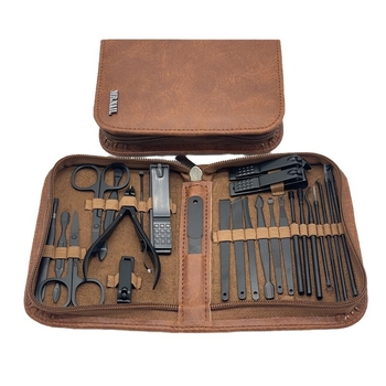 Junicorn Σετ περιποίησης νυχιών 26 τεμάχια από ανοξείδωτο ατσάλι, με ψαλίδι νυχιών και βελόνες ακμής