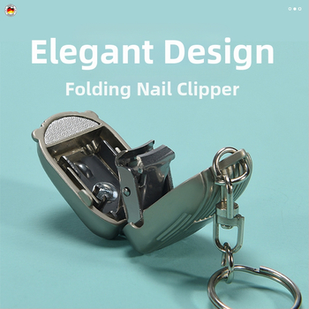 Αναδιπλούμενος μίνι κόπτης νυχιών – ατσάλι και πλαστικό; επίπεδο στόμιο, λοξή σχεδίαση