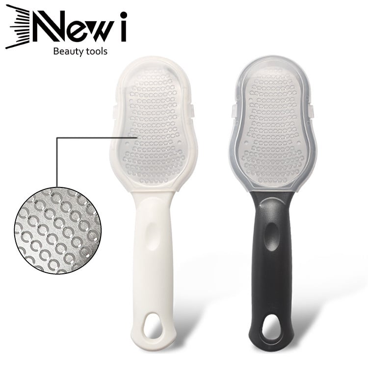 NEWI Λίμα ποδιού από ανοξείδωτο χάλυβα και πλαστικό – οβάλ λίμα λείανσης, με θήκη αποθήκευσης, 100 τεμάχια σε PP αυτοκόλλητη σακούλα