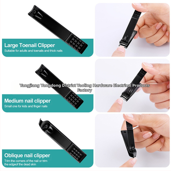 Yaoling Σετ εργαλείων νυχιών - φορητό, πολυλειτουργικό, με επίπεδη και κεκλιμένη άκρη, υλικά: ανθρακούχος χάλυβας, πλαστικό και ανοξείδωτος χάλυβας