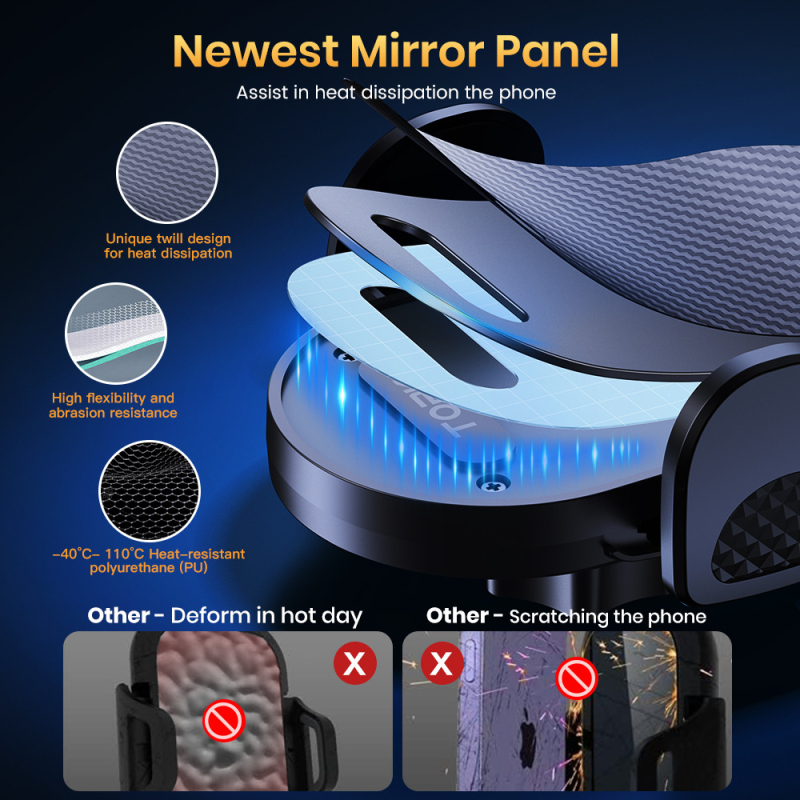 Suport pentru telefon auto cu cârlig, prindere pe ventilator rotativ, navigație universală; montaj prin snap-in și ventuză
