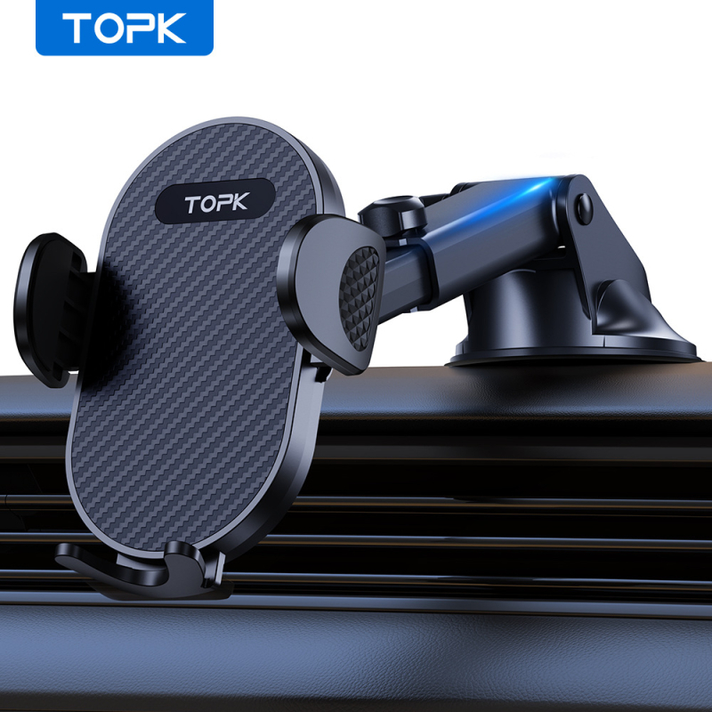Suport pentru telefon auto cu cârlig, prindere pe ventilator rotativ, navigație universală; montaj prin snap-in și ventuză