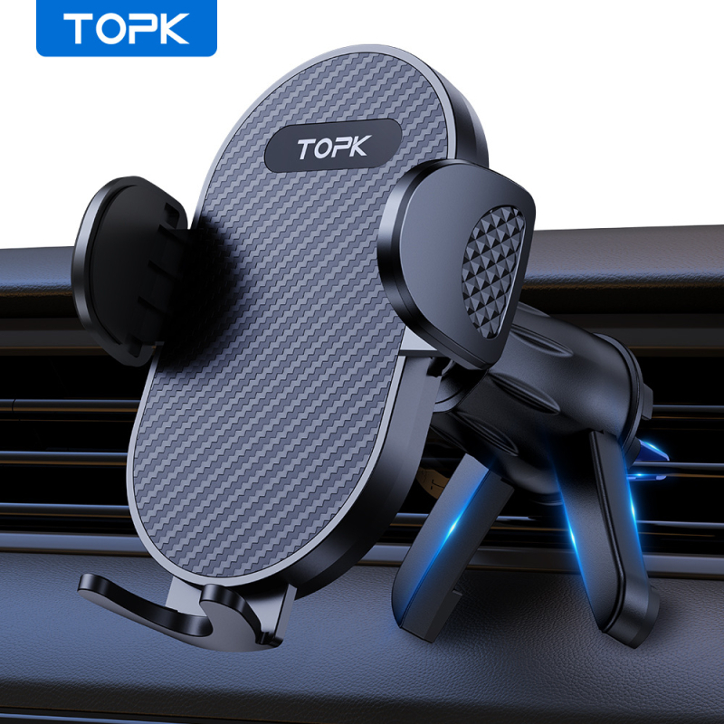 Suport pentru telefon auto cu cârlig, prindere pe ventilator rotativ, navigație universală; montaj prin snap-in și ventuză