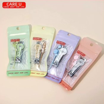 Shouer νυχτοκοπτικό με επίπεδη άκρη και κουταλάκι για το αυτί, φορητό οικιακό εργαλείο περιποίησης νυχιών