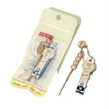 Shouer νυχτοκοπτικό με επίπεδη άκρη και κουταλάκι για το αυτί, φορητό οικιακό εργαλείο περιποίησης νυχιών