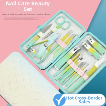 18 τεμάχια σετ περιποίησης νυχιών από ανοξείδωτο ατσάλι, με μαχαίρι περιποίησης ποδιών και ψαλίδι φρυδιών; εργαλεία από χάλυβα άνθρακα