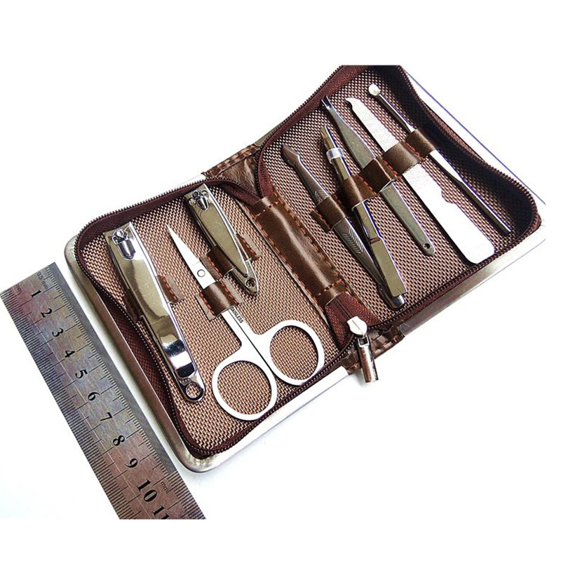 Комплект инструменти за подрязване на нокти – 8 части, неръждаема стомана, педикюрни инструменти