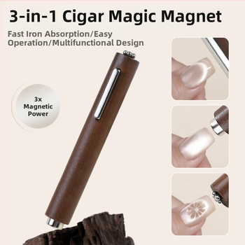 Μαγνήτης νυχιών τρία σε ένα με Cat\'s Eye – Μεγάλος κυλινδρικός μεταλλικός μαγνήτης για ισχυρό σχέδιο μανικιούρ