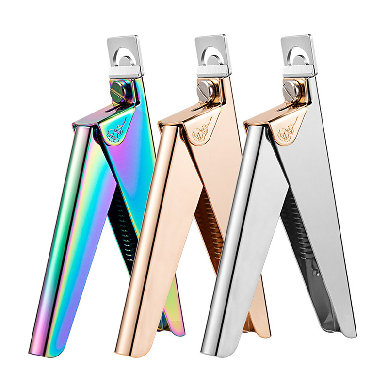 Monika Nails nokatni škare – nehrđajući čelik, jednovodna oštrica, francuski U-oblik dizajn, za oblikovanje umjetnih noktiju