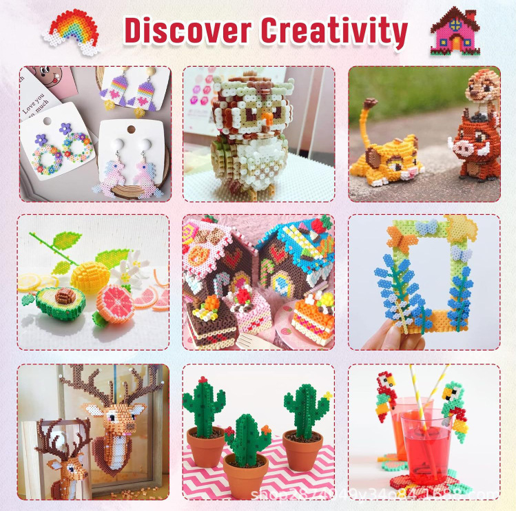 DIY комплект мъниста Biz – ръчно изработен пъзел комплект за мъниста, серия Pindou (материал: стъкло/глазура; марка: Biz; ръчно изработен; серия: Pindou; предназначение: детски рожден ден)