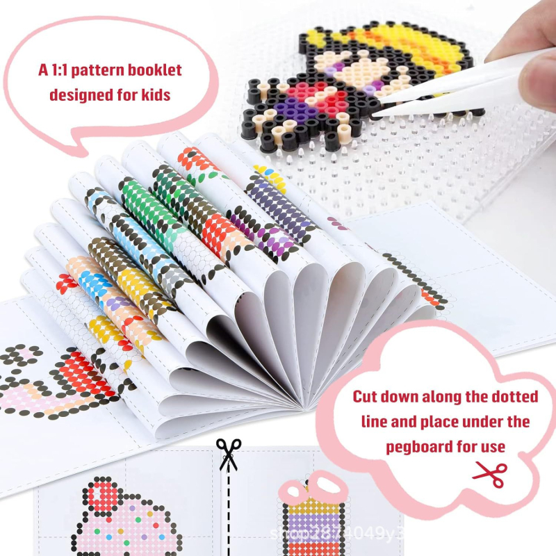 DIY комплект мъниста Biz – ръчно изработен пъзел комплект за мъниста, серия Pindou (материал: стъкло/глазура; марка: Biz; ръчно изработен; серия: Pindou; предназначение: детски рожден ден)