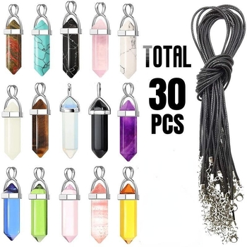 Xingyue karoliai, dirbtinis kristalas, geometrinis stilius, poliruotas paviršius