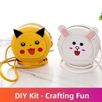 DIY rankų darbo rankinės rinkinys iš PU odos su gyvūnų raštu, atsparus vandeniui, atsparus dėvėjimui, be pamušalo, tinkamas pradinių klasių mokiniams