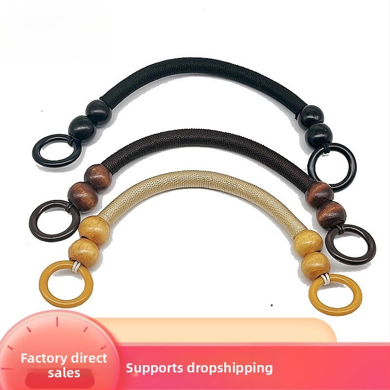 DIY rankinės laikiklis su nailono virve ir mediniais karoliukais – atsparus dilimui, vienos spalvos raštas, 2024 m. pavasaris, licencijuota privata etiketė