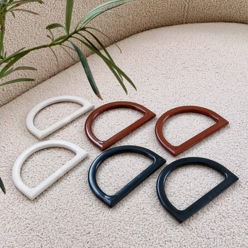 DIY rankų audimo maišelio priedas su D formos imitacijos medžio rankena