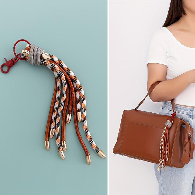 Telefono dėklo grandinė, bohemiško stiliaus, medvilnė ir linas, modelis B373, 2024 m. pavasaris
