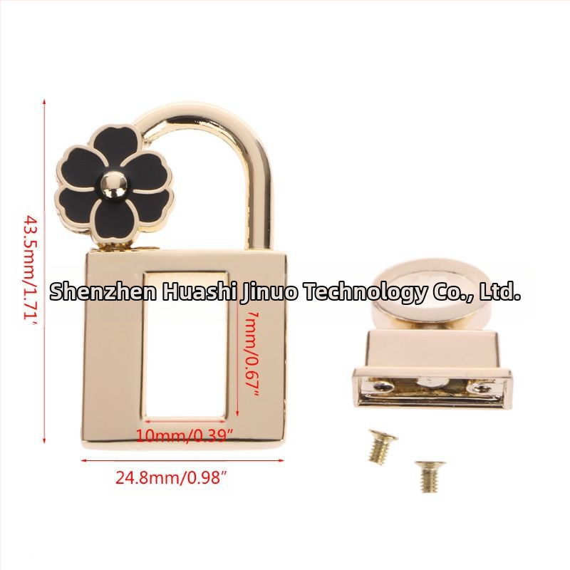 Ключалка за чанти с дизайн на цвете – сплав, модел HSK-M-4753, за кутии за бижута и чанти, персонализация налична