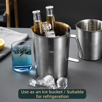 304 nerūdijančio plieno matavimo puodelis su graduota skale latte art pieno arbatai, virtuvės kepimui su storinto dizaino