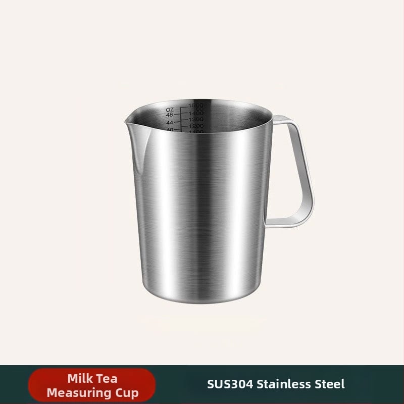 304 nerūdijančio plieno matavimo puodelis su graduota skale latte art pieno arbatai, virtuvės kepimui su storinto dizaino