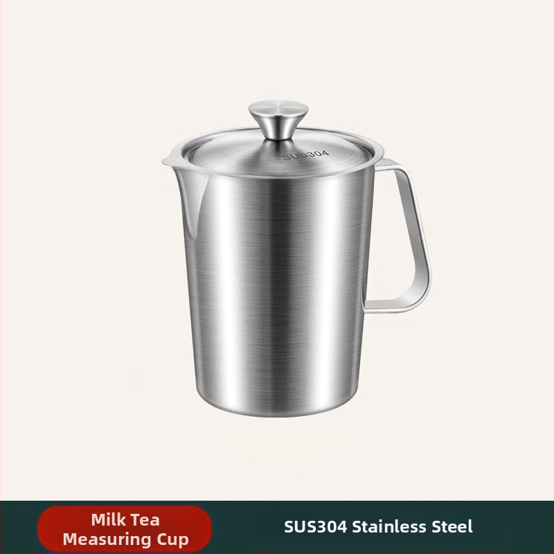 304 nerūdijančio plieno matavimo puodelis su graduota skale latte art pieno arbatai, virtuvės kepimui su storinto dizaino