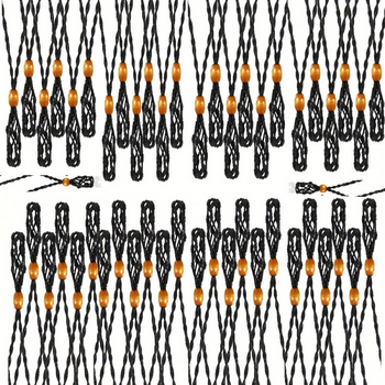 Colier unisex din ață de ceară, lanț împletit și pandantiv cu plasă, lucrat manual, greutate 6 g