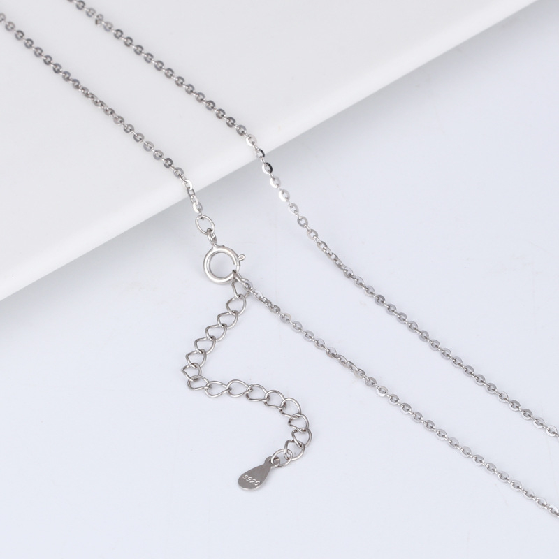 S925 sterling srebro, O-vezica za dekolte, privjesak s natpisom, korejski stil, podesiva duljina