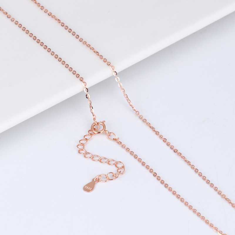 S925 sterling srebro, O-vezica za dekolte, privjesak s natpisom, korejski stil, podesiva duljina
