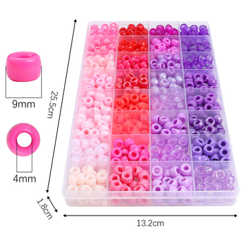 Σετ DIY ακρυλικών χαντρών και αξεσουάρ, κουτί με 32 θέσεις για χάντρες, Ning Sheng, καλοκαίρι 2025