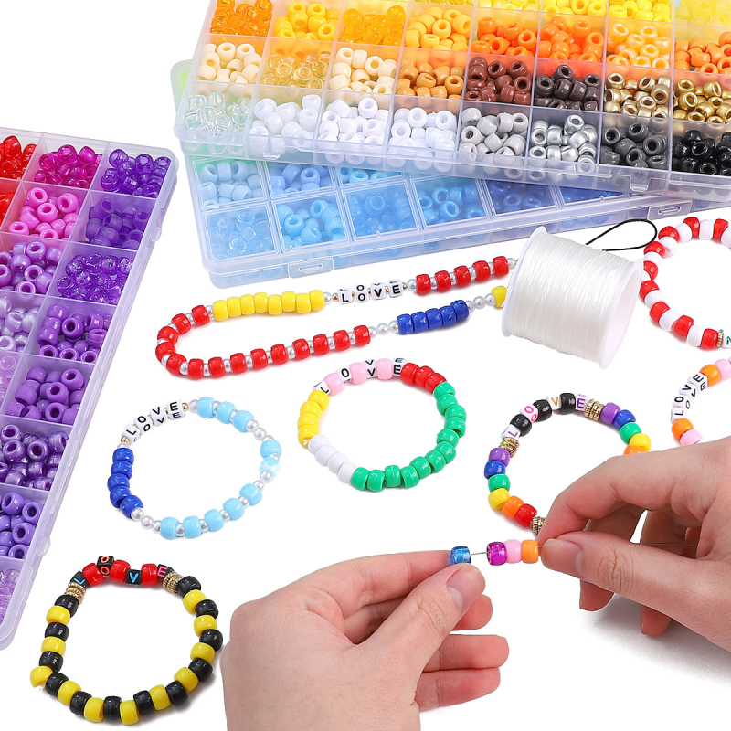 Kit DIY accesorii pentru mărgele din acril, cutie cu 32 compartimente, Ning Sheng, vara 2025