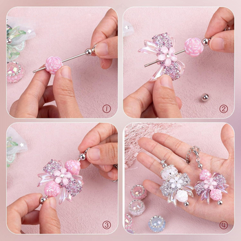 Κρεμαστό ράβδου με χάντρες για κλειδιά — κυπελλοειδές σχέδιο, μέταλλο, ηλεκτροπλατίωση, μάρκα Chengying, χειμώνας 2024