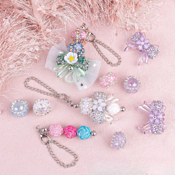 Κρεμαστό ράβδου με χάντρες για κλειδιά — κυπελλοειδές σχέδιο, μέταλλο, ηλεκτροπλατίωση, μάρκα Chengying, χειμώνας 2024