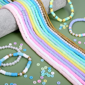 Σετ χαντρών από πολυμερικό πηλό με μιμητικό μαργαριτάρι, στρογγυλές χάντρες σε στυλ Μπαρόκ, 10 τεμάχια