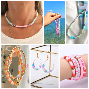 Σετ χαντρών από πολυμερικό πηλό με μιμητικό μαργαριτάρι, στρογγυλές χάντρες σε στυλ Μπαρόκ, 10 τεμάχια