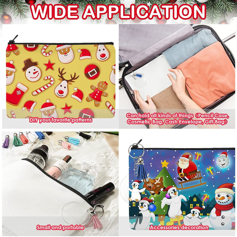 Geantă de machiaj din pânză cu fermoar, multifuncțională, model X-0602022006, stil modern minimalist