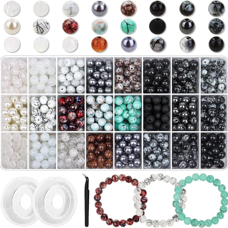 Стъклени кръгли мъниста, лакирани, ръчна изработка и DIY бижута материали — Yiwu, лято 2023