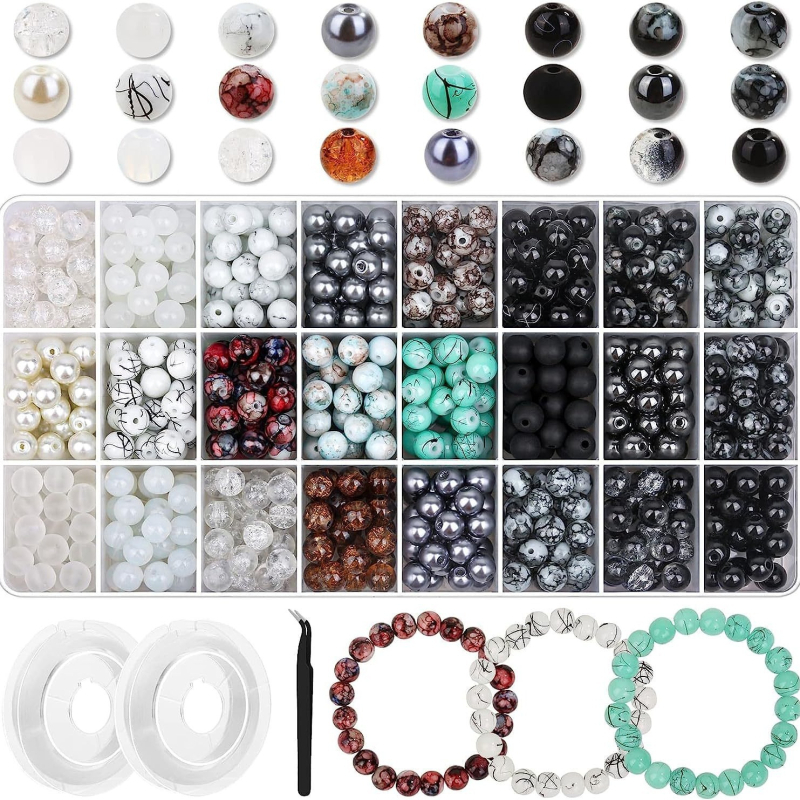 Стъклени кръгли мъниста, лакирани, ръчна изработка и DIY бижута материали — Yiwu, лято 2023