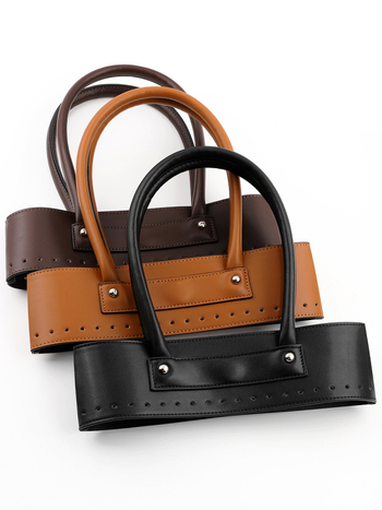 Rankinė 2 dalių rinkinys - PU oda, nauja rankena, DIY pintos odos aksesuarai - Pavasaris 2024, pečių dirželis