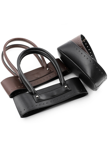 Rankinė 2 dalių rinkinys - PU oda, nauja rankena, DIY pintos odos aksesuarai - Pavasaris 2024, pečių dirželis