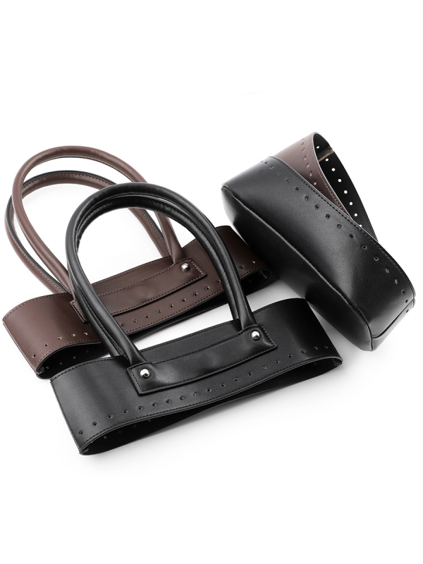 Rankinė 2 dalių rinkinys - PU oda, nauja rankena, DIY pintos odos aksesuarai - Pavasaris 2024, pečių dirželis